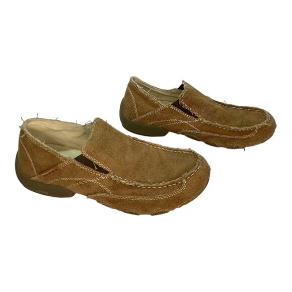 Roper Driving Moc Tan Fabric With‎ Fabric Wrapped Sole Men's Size 8.5 - Picture 2 of 6